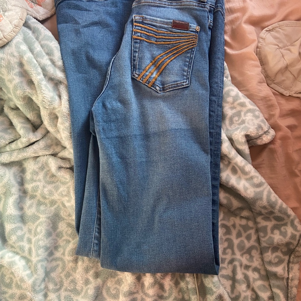 7 For All Mankind Blue Straight Leg Jeans